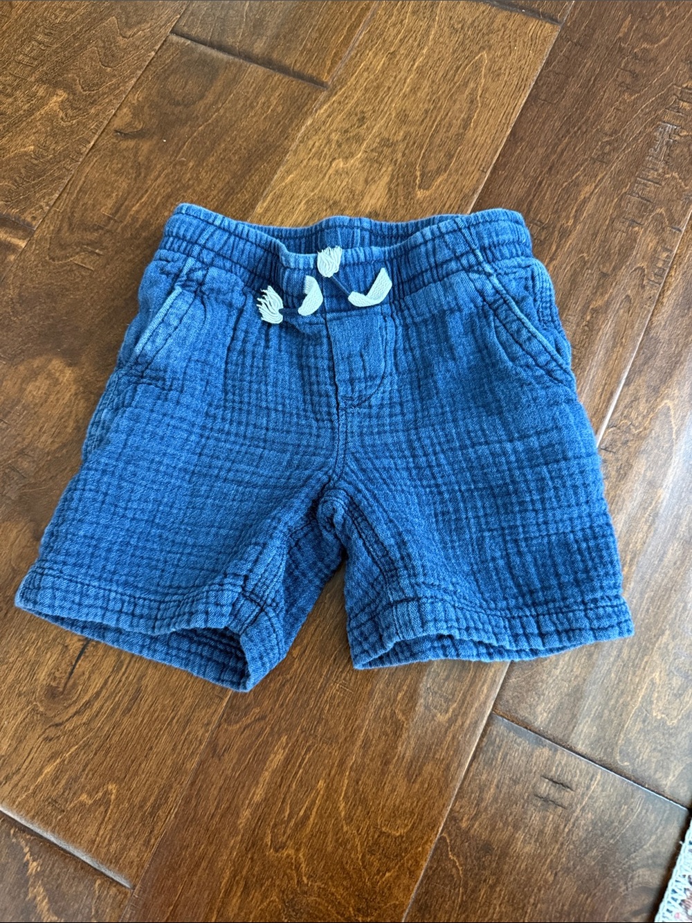 Blue Gauze Knit Toddler Shorts